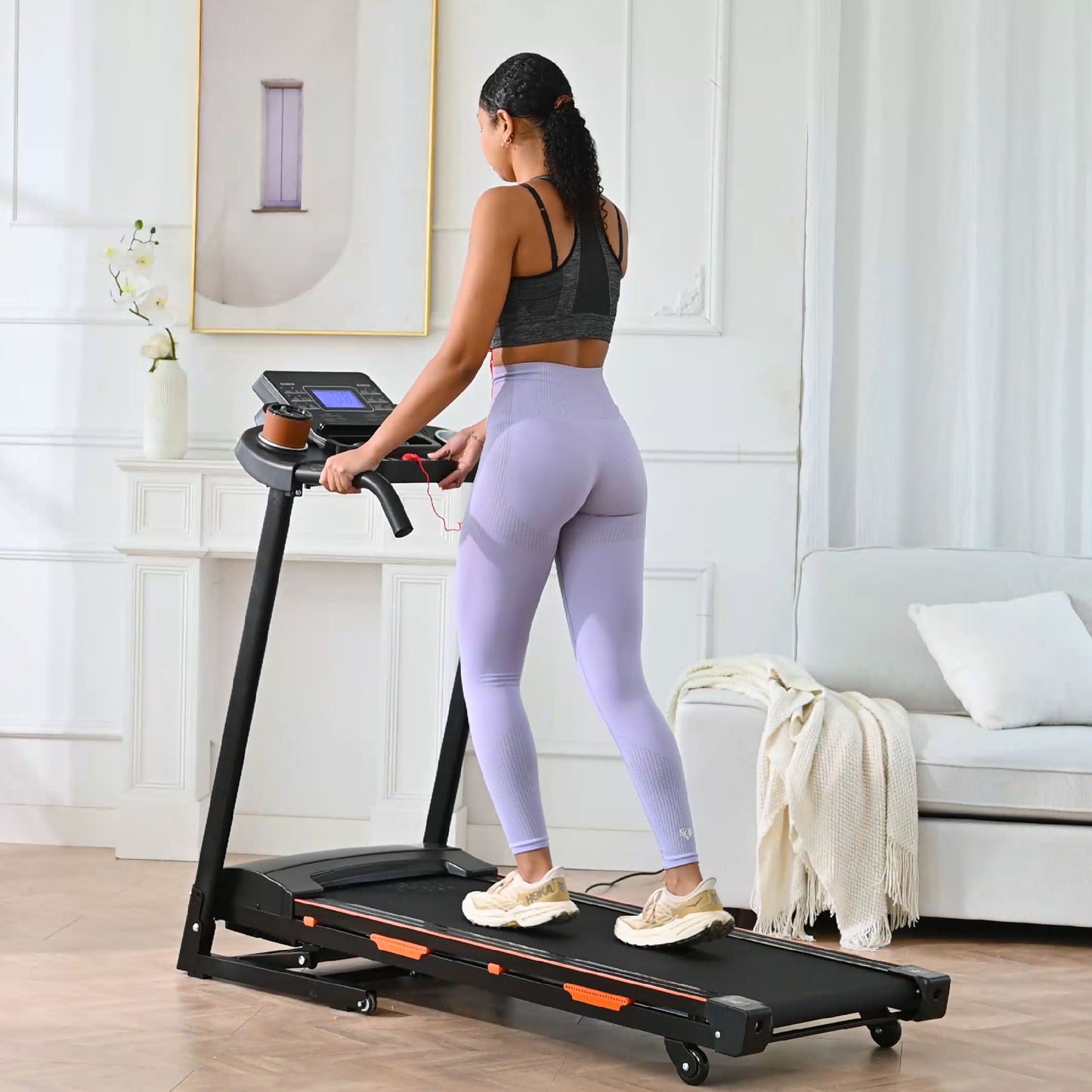 Foldable Electric Treadmill with Bluetooth Speaker and Fitshow APP Support