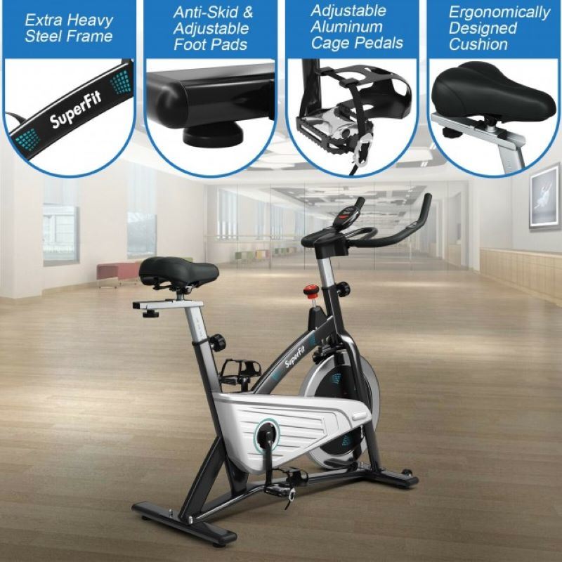 Indoor Gym 30 lbs Magnetic-Resistance Flywheel Fixed Training Bicycle